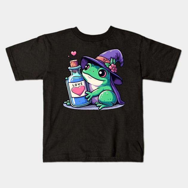 Kawaii witchy love potion Kids T-Shirt by TomFrontierArt